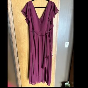 Flutter sleeve bridesmaid dress